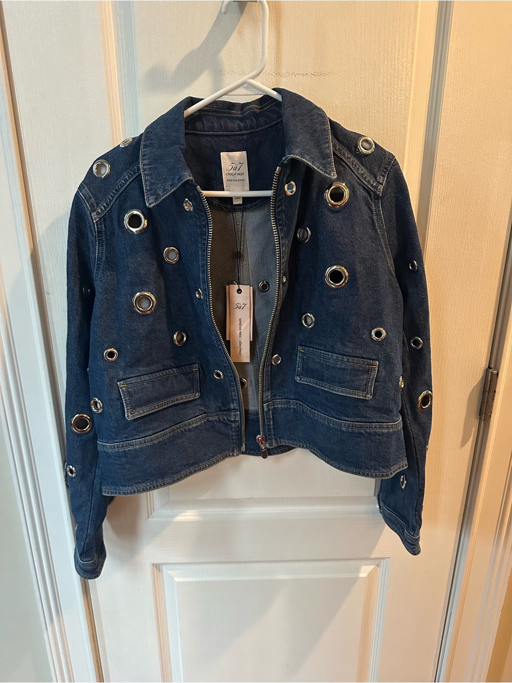 cinq a sept Denim Harriet Jacket in Tide - Picture 6 of 10
